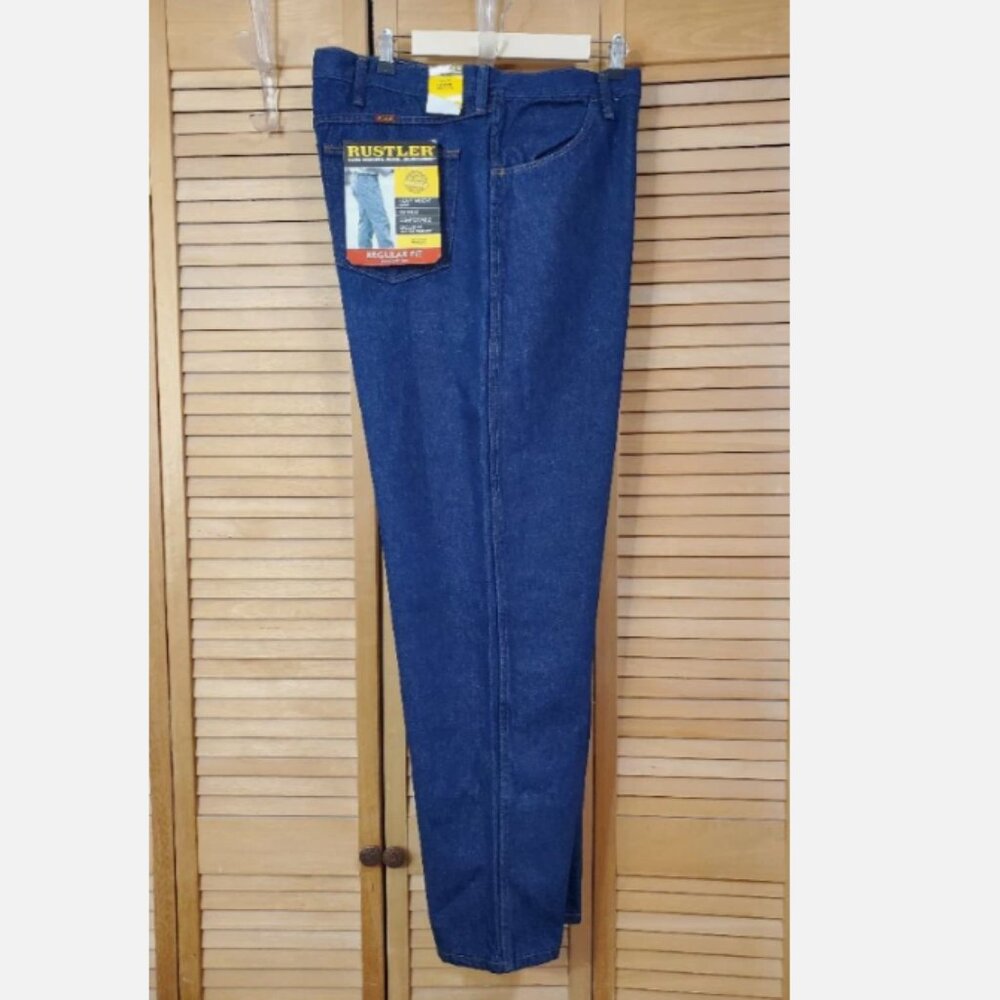 Rustler Big Men's Regular Fit Straight Leg Jeans 50X30